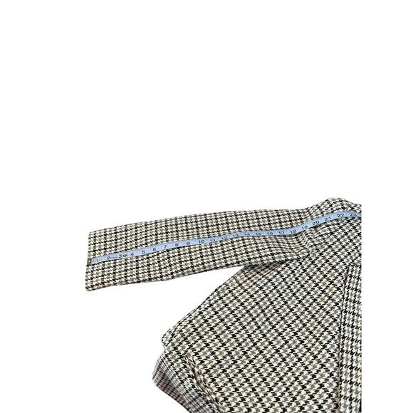 Vintage Gray White Houndstooth Academia Wool Blend Oversized Blazer Size 16 - Picture 12 of 12